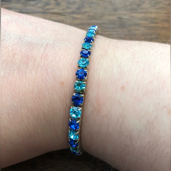 2 pice blue stone necklace & bracelet set. - Picture 3 of 5